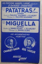 § partition PATATRAS MIGUELLA - accordéon chant orchestre - C. Bazin G. Viseur