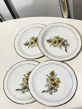 Lot De 4 Assiettes En Véritable Porcelaine Pates Et Émaux De Limoges MARGUERITES