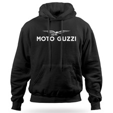 Sweat À Capuche Moto Guzzi Blanc Noir Homme S M L XL XXL XXXL