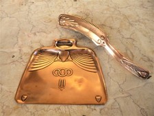 JUGENSTIL PELLE ET BROSSE RAMASSE MIETTES LAITON ART NOUVEAU