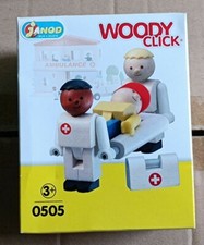 Set 0505 Woody Click Ambulanciers & Brancard Janod A-14 no Construx Police