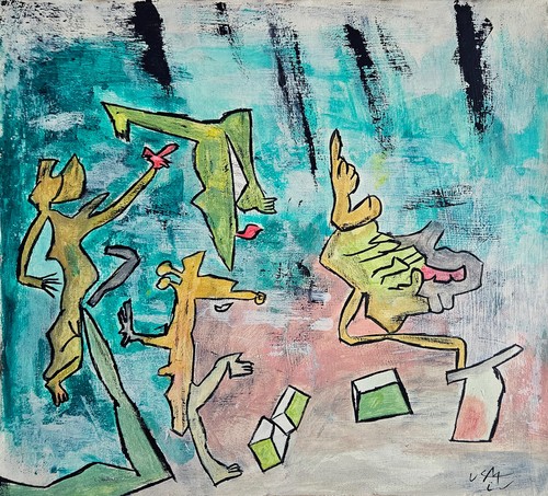 Tableau huile sur - , toile