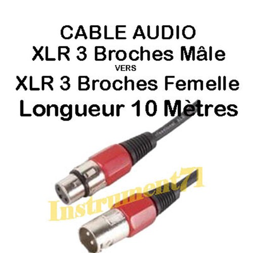 Câble xlr broches mâle - 1,