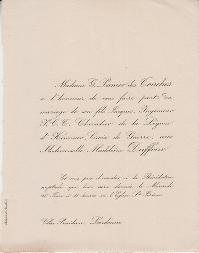 1928 faire part mariage - 1928, faire-part