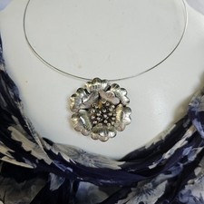 Collier Métal Pendentif Fleur