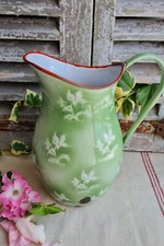 ANCIEN BROC PICHET EMAILLE VERT