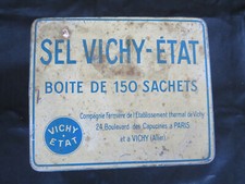 Boîte ! Ancienne ! Métal ! Sel Vichy-Etat ! 
