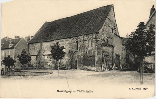 Cpa souvigny vieille - souvigny, eglise
