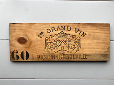 Ancienne estampe caisse vin en bois Pichon-Longueville, grand cru Médoc - 1960