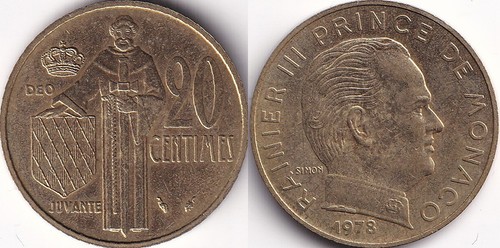 Centimes 1978 monaco - 20,