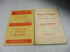 Ancien livres, premier solfège, Bourcier 1962, étude clé de sol, Dandelot 1928