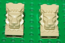 2 Tête de Lion Lego Tan Lion