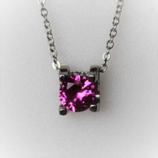 Rubis Hydrothermal Rose de 1,457 ct - Pendentif Argent 925 + Chaîne Argent 925