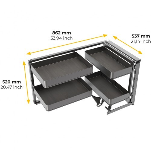 Chariot angle extractible - chariot, d'angle