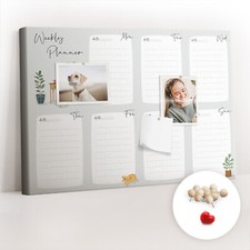 Décoratif Tableau d'affichage Tableau en liège 60x40 Agenda semainier douillet