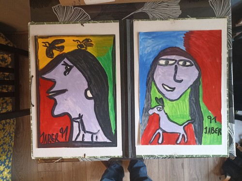 Jaber lot peintures sur - de, 2
