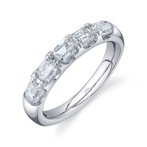 14k blanc émeraude - or, jonc