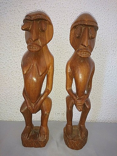 Ancien couple paire statuette - ancien,