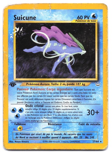 Carte pokémon suicune - carte,