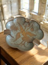  Cendrier Oriental Ancien en Laiton Émaillé