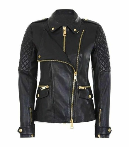 Blouson motard cuir noir - blouson, en