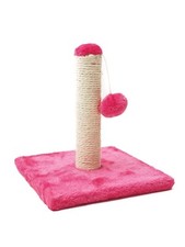 Poteau griffoir sisal avec jouet balle -  27 x 25 x 25 cm - Fuchsia - 1201