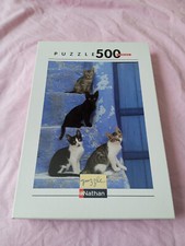 PUZZLE FRATRIE FELINE CHATS 500 PIECES NATHAN 36 X 49 CM 100% COMPLET
