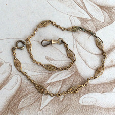 Chaine de Montre CHATELAINE Métal Doré XIXè Fob Watch Guard Chain 19thC