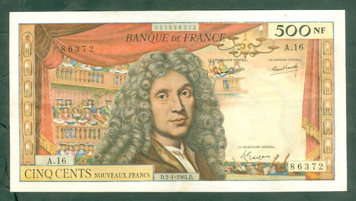 Rare billet 500nf molière - rare,