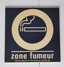 Ancien panneau en PVC Zone Fumeur