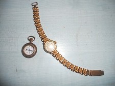 lot vintage montre plaque or et 1 BOUSSOLE