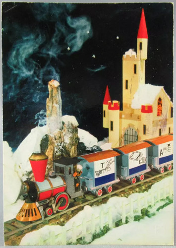 Petit train rébus carte - le,