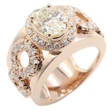BIJOUX Bague Diamant 18KRG Or Rose Rose Occasion Femme Taille US 5,5