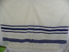 TALIT GADOL TALLIS RAYURES BLEUES ET ARGENTÉES CASHER FABRIQUÉ EN ISRAEL