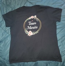 T-shirt femme-couleur noir- team mariée- xxl - Seconde main bon état