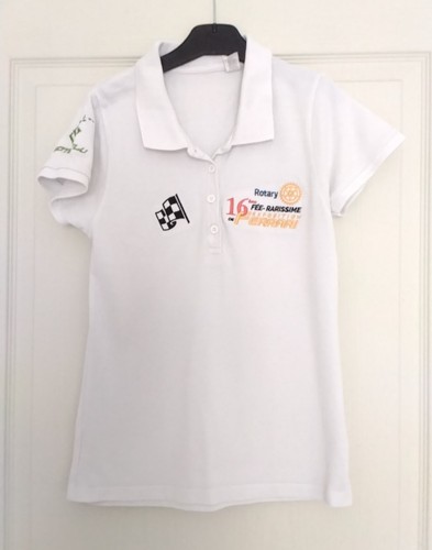 Polo vintage blanc - à, motifs