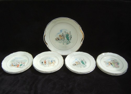 Ancien service dessert plat - ancien,