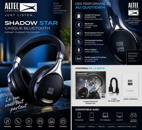 Casque bluetooth altec - 🎧, **casque