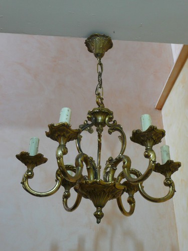 Lustre bronze massif - en, doré