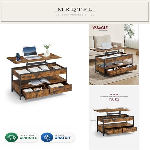 Vasagle table basse relevable - table,