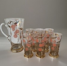 Service Orangeade Vintage 50´s Cristallerie Monaco Pichet+ 8 Verres  Parfait