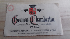 étiquette vin Gevrey Chambertin 1er Cru Domaine Armand Rousseau wine label