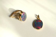Ensemble bague et pendentif en