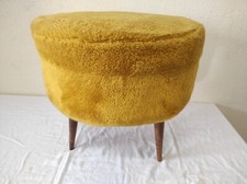 Authentique Pouf, Tabouret 3 pieds Vintage Moumoute 41cm de diamètre