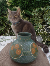 VASE ANCIEN SIGNE ELCHINGER FILS CERAMIQUE GRES ALSACE ART DECO 30 ENV. N° 708.9