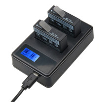 Chargeur + 2 batteries pour Xiaomi YI 4 K xiaoyi appareil photo battery charger