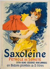 Original Belle Epoque Poster, Cheret, Saxoleine, Oil Lamp, Lighting, Candle 1895