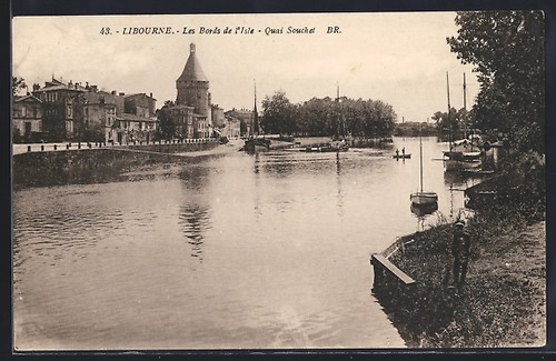 Cpa libourne les bords de - les,