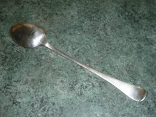 ANCIENNE TRES GRANDE CUILLÈRE A RAGOUT 32,5 CM EN METAL ARGENTE POINCONS ANGLAIS