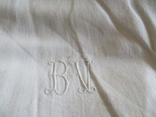 ancienne nappe en damassé lin